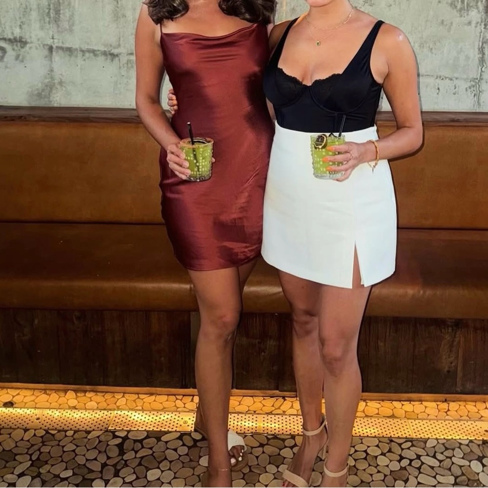 Express Burgundy Slip Dress